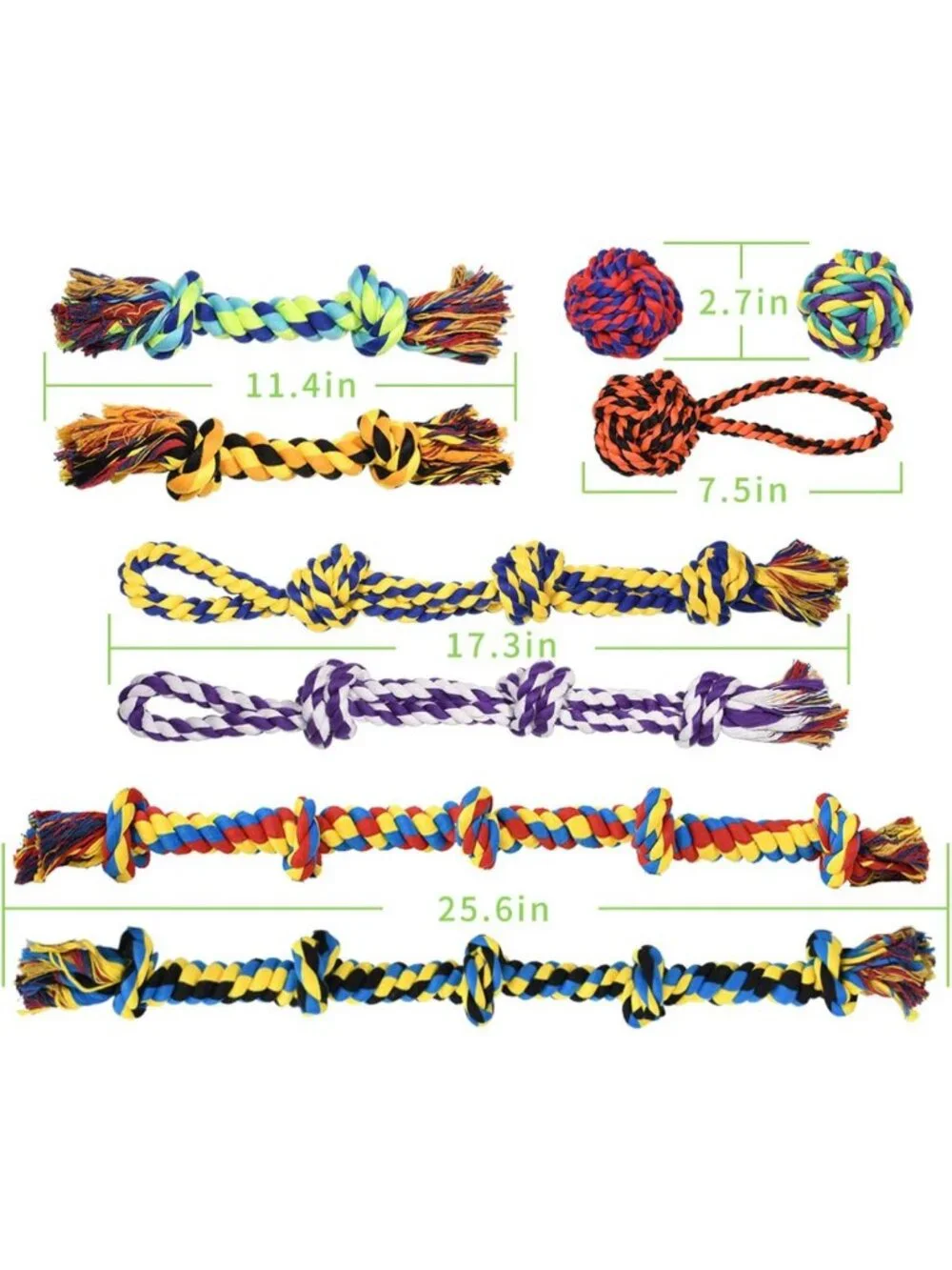Large Tough Chew Toys for Aggressive Chewers | 9 Pack Heavy Duty Rope & Tug Toys